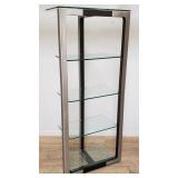 Modern 5-tier metal & wood etagere with glass