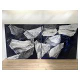 Signed abstract mixed media on canvas "Jasper