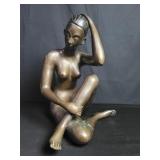 Vintage brass nude sculpture