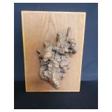 Framed burl wood plaque