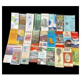 Lot of vintage road maps & tour guide pamphlets