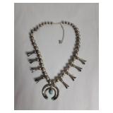Navajo squash blossom silver necklace