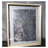 Sascha Brastoff print goddess & dragon