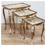 3 Vintage Italian gilded nesting tables