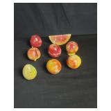 Group of marble fruits