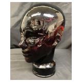 Deep purple glass mannequin head