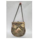 Antique French embroidered coin purse