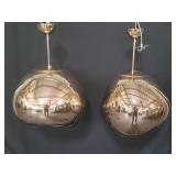 Pair of Tom Dixon melt pendant lights