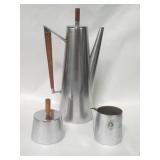 Mid century modern Italian stainless steel 3 pc.