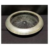 Sterling silver rim and crystal wine coaster