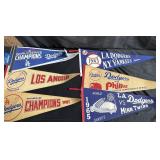Lot of vintage Dodgers pennants
