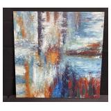 Accented abstract print on canvas