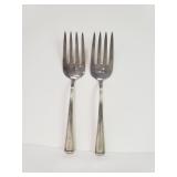 Pair of sterling silver serving forks