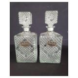 Pair of Mid-century modern decanters textured