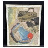 Framed signed mixed media collage Belle Osipow