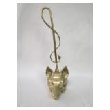 Vintage Metal Crafters brass fox & whip doorstop
