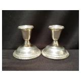 Pair of sterling silver weighted candlesticks