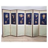 Vintage 6-panel Asian embroidered screen