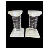 Pair of Gleneagles crystal candlesticks
