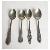 Four sterling silver spoons