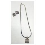 Sterling silver necklace and earring set