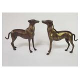 Pair of bronze greyhounds