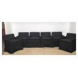 6 Restoration Hardware upholstered arm chairs, as