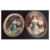 Pair of metal Pepsi trays