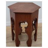 Antique tiger oak taboret