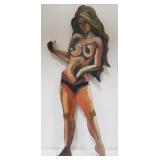 Phil Morrell hand-painted wood nude woman