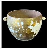 Vintage hammered brass planter