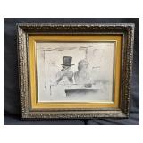 Pencil signed, framed lithograph on paper by