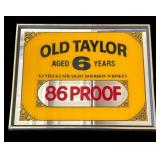 Vintage Old Taylor Bourbon whiskey sign