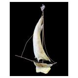 Vintage metal sailboat sculpture
