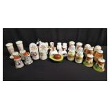 Collection of ceramic salt and pepper shakers