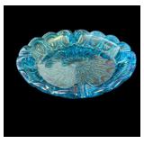 Vintage blue glass ashtray
