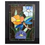 Stained leaded glass panel