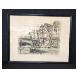 Pencil signed and numbered lithograph under glass