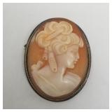 Vintage sterling silver cameo brooch/pendant