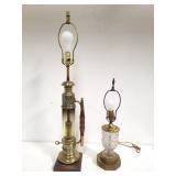 Pair of brass table lamps