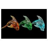 Lot of art glass dolphins