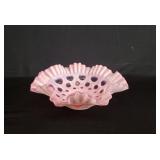 Hand blown vintage Fenton style bowl