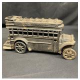 Vintage cast iron double decker bus
