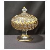 Mid century modern glass good trim candy dish