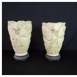Pair of Asian composite vases