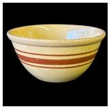 Vintage yellow ware pottery bowl