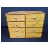 Oak 8-drawer jewelry chest