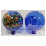 Pair of hand blown glass shades, box lot