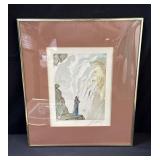 Framed signed Salvador Dali lithograph on rag