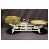 Vintage iron and brass balance scale